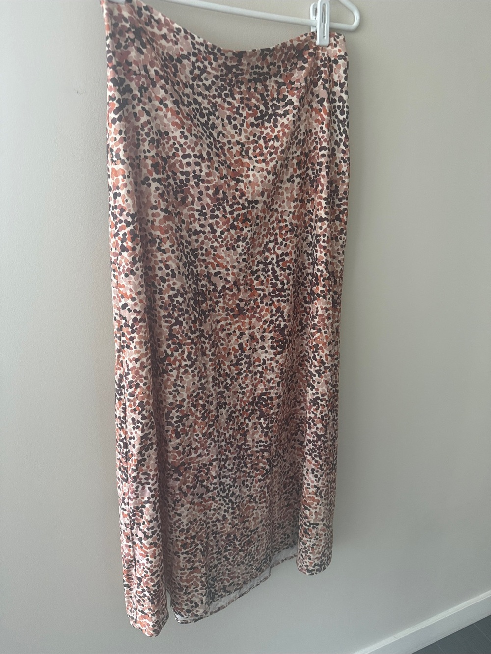 Maxi Skirt in Neutral Spot Print - Rust & Brown